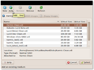 Add VirtualBox VDI screenshot